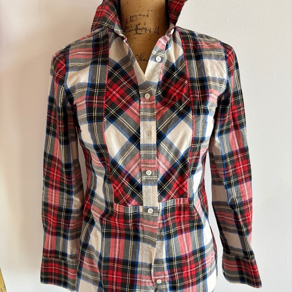 J.Crew Snow Plaid Plaid Popover - Picture 1 of 4